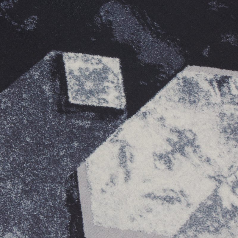 Absztrakt Modern Fekete Szürke Ezüst Padlószőnyeg Szőnyeg Nappali Hálószobába