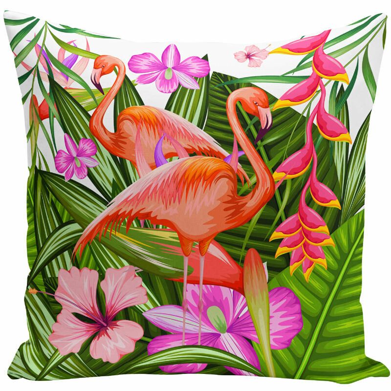Akvarell Flamingó Párnahuzat Otthoni Szövet Kanapé Modell Szobapárna
