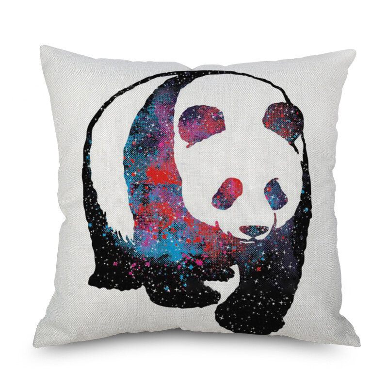 Akvarell Panda Printing Vászon Pamut Párnahuzat Otthoni Kanapé Autó Párnahuzatok