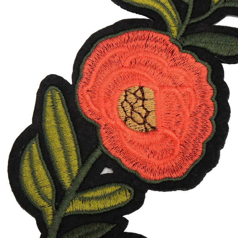 Diy 1 Pár Piros Zöld Virágfolt Hímzett Ruházati Kiegészítők Virágfoltok Varrni Rátétre