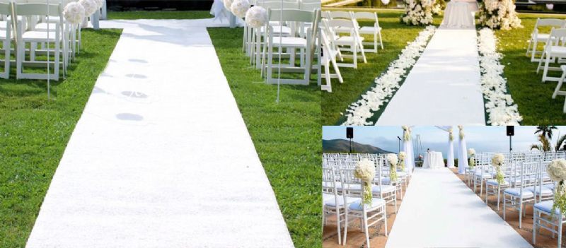 Fehér Esküvői Szőnyeg Folyosó Futópadló Szertartás Menyasszonyi Esemény 5 Méret