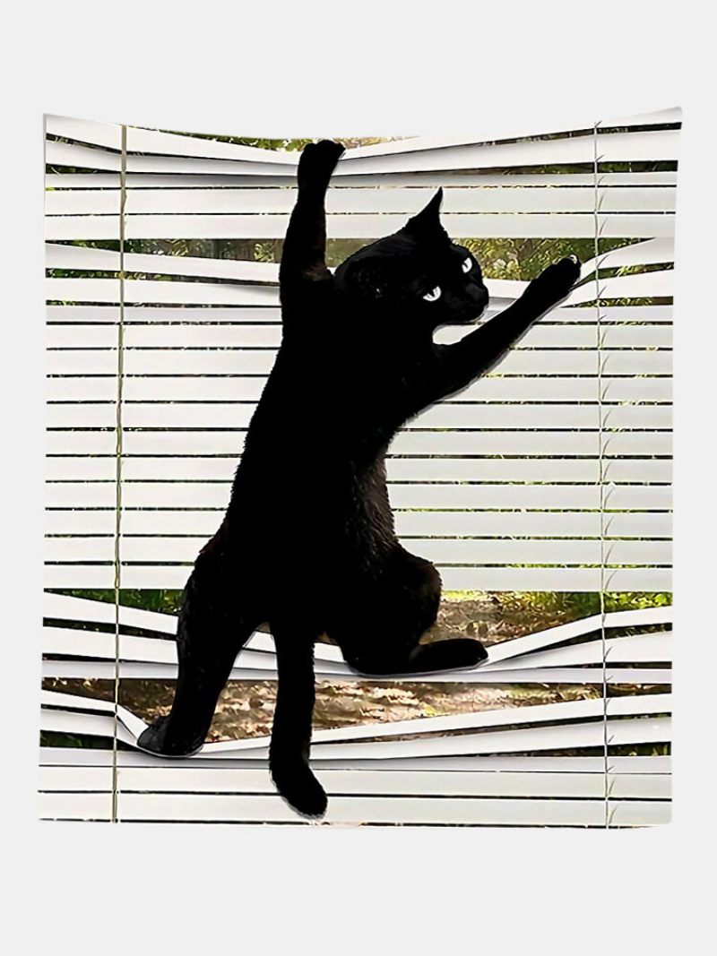 Fekete Macska Mintás Gobelin Art Lakásdekoráció Nappali Hálószoba Dekoráció