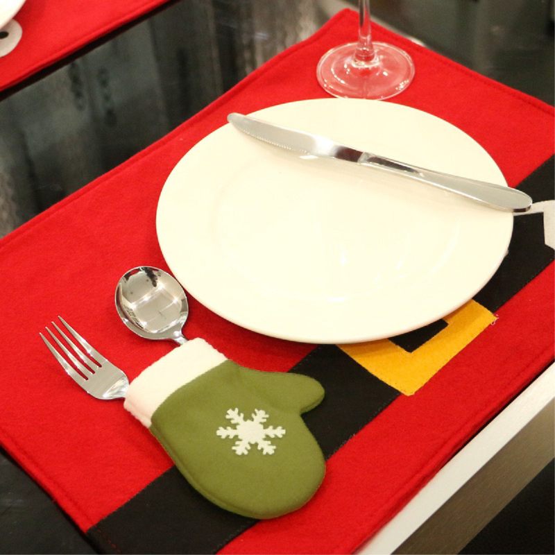 Karácsonyi Parti Vacsora Étkészlet Mat Pad Dish Bowl Villa Téralátét Futóasztal Dekoráció