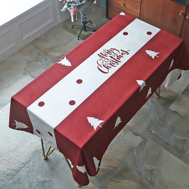 Klasszikus Karácsonyi Mikulás Elk Téglalap Alakú Terítő Otthoni Ebédlőasztal Dekoráció