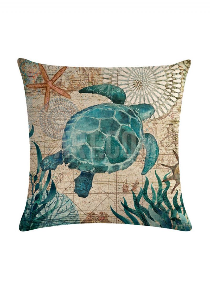 Octopus Turtle 45*45cm Párnahuzat Vászondobó Párna Lakberendezési Dekor