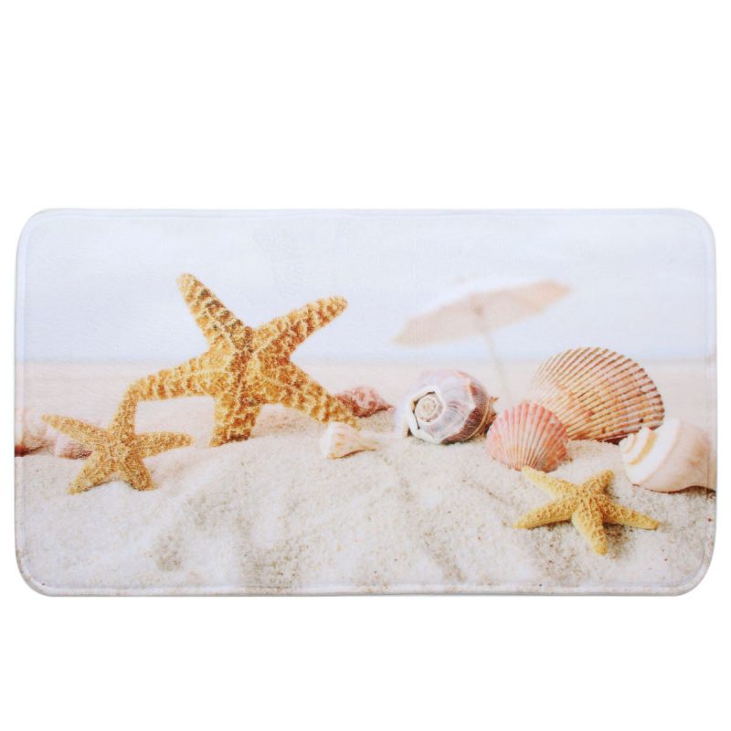 Shell Starfish Fürdőszőnyeg Szett 2 Részes Wc Szőnyeg Fürdőszoba Kontúrszőnyeg Csúszásmentes 45x75cm 40x45cm