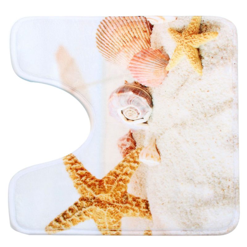 Shell Starfish Fürdőszőnyeg Szett 2 Részes Wc Szőnyeg Fürdőszoba Kontúrszőnyeg Csúszásmentes 45x75cm 40x45cm