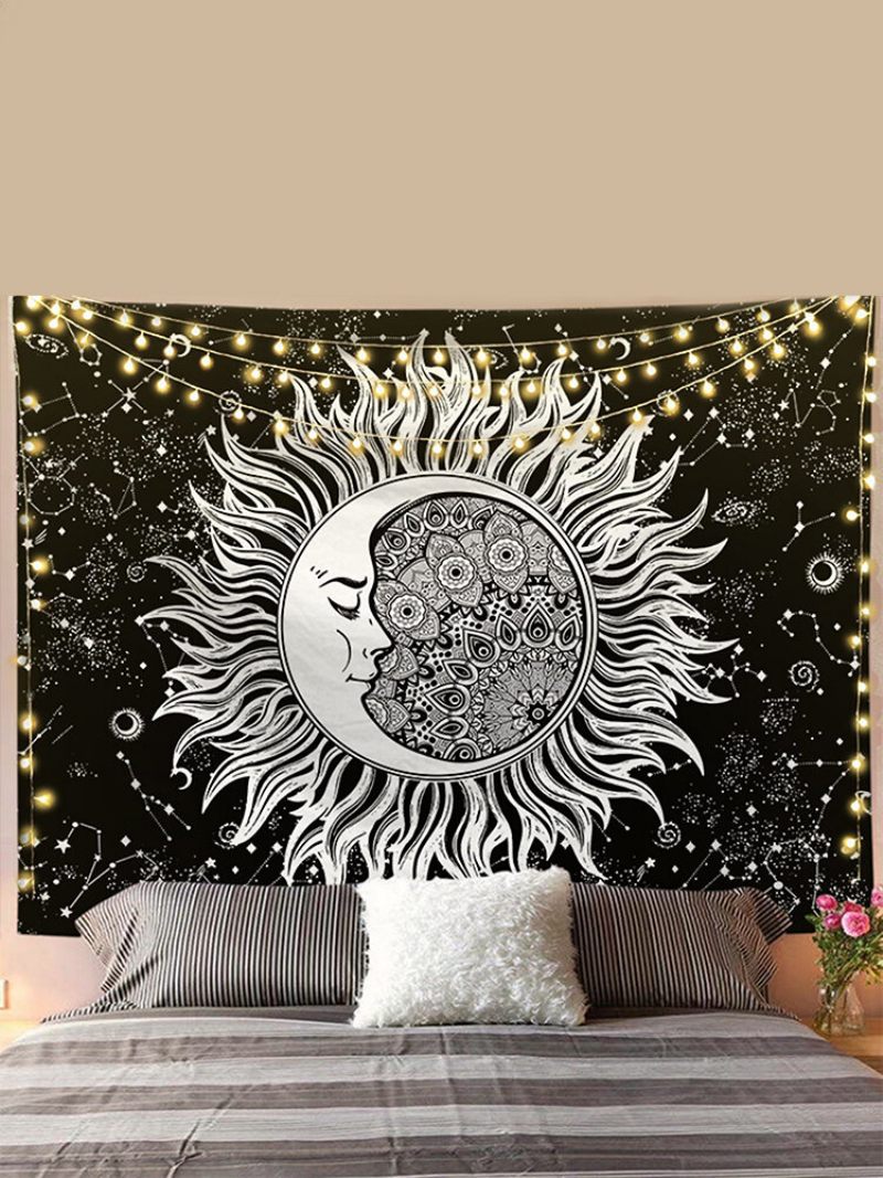 Sun Moon Mandala Minta Gobelin Fali Függő Kárpit Nappali Hálószoba Dekoráció