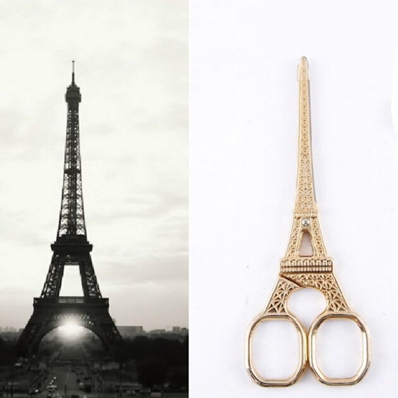 Vintage Olló Arany Eiffel-torony Építészet Forma Varrás Nyíró Tartozékok