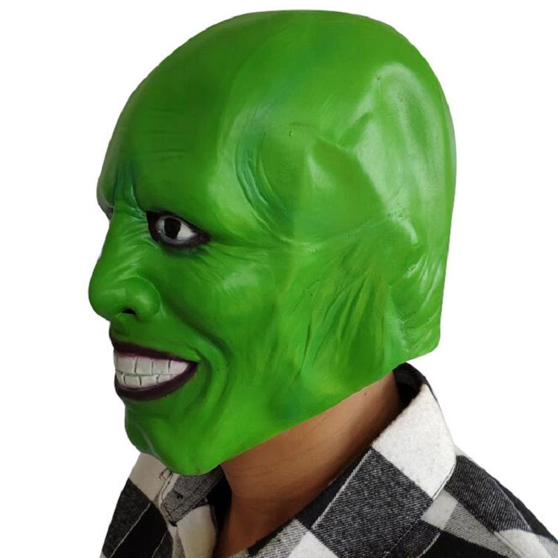 Filmthe Mask Jim Carrey Latex Maszkok Cosplay Party Greenhez