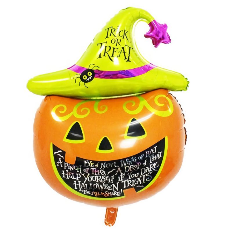 Halloween Ballon Szett 12 Hüvelykes Latex Alumínium Sütőtök Fólia Kerek Léggömbök Nyomtatott És Betűs Parti Dekorációval