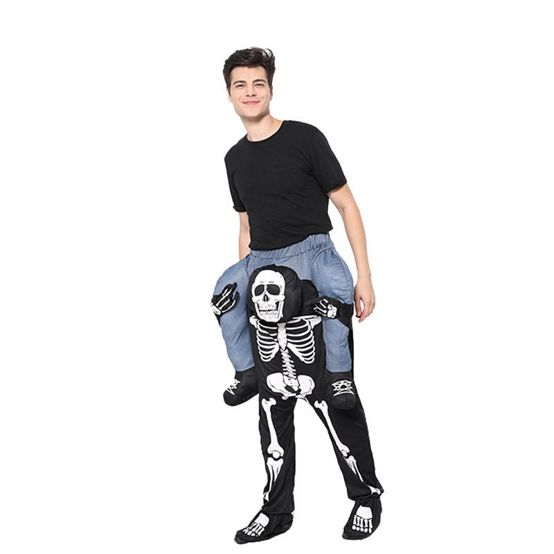 Halloween Christmas Skull Back Pants Magic Cos Party Stage Performance Costume