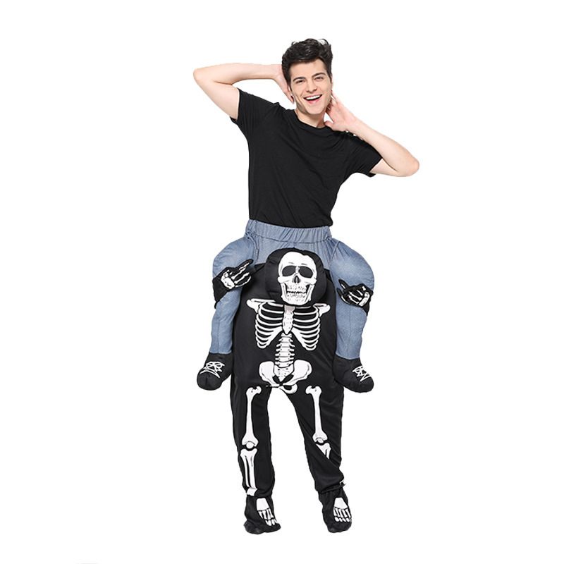 Halloween Christmas Skull Back Pants Magic Cos Party Stage Performance Costume