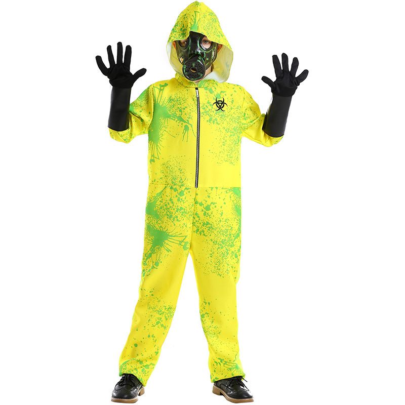 Halloween Horror Jumpsuit Biohazard Védőruházat Splash Print Semleges Öltöztetős Zombie