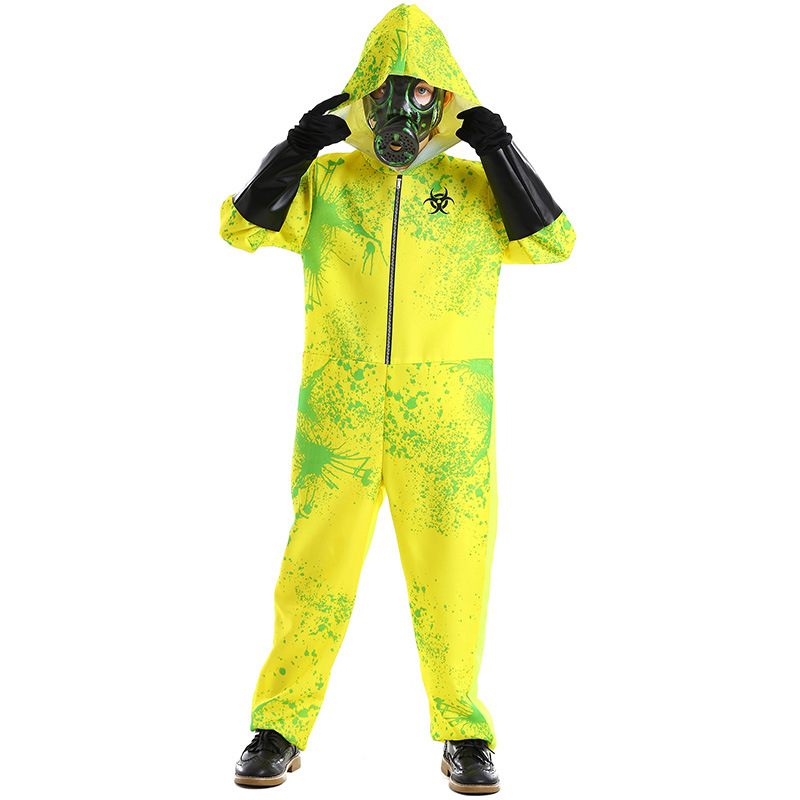 Halloween Horror Jumpsuit Biohazard Védőruházat Splash Print Semleges Öltöztetős Zombie