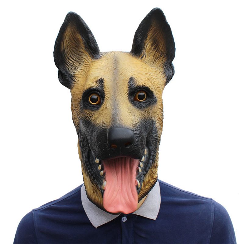 Halloween New Dog Animal Mask Party Dance Bar Wolf Dog Latex Fejfedő