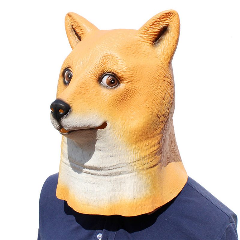 Halloween New Dog Animal Mask Party Dance Bar Wolf Dog Latex Fejfedő