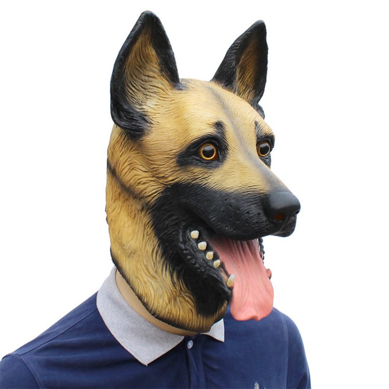 Halloween New Dog Animal Mask Party Dance Bar Wolf Dog Latex Fejfedő