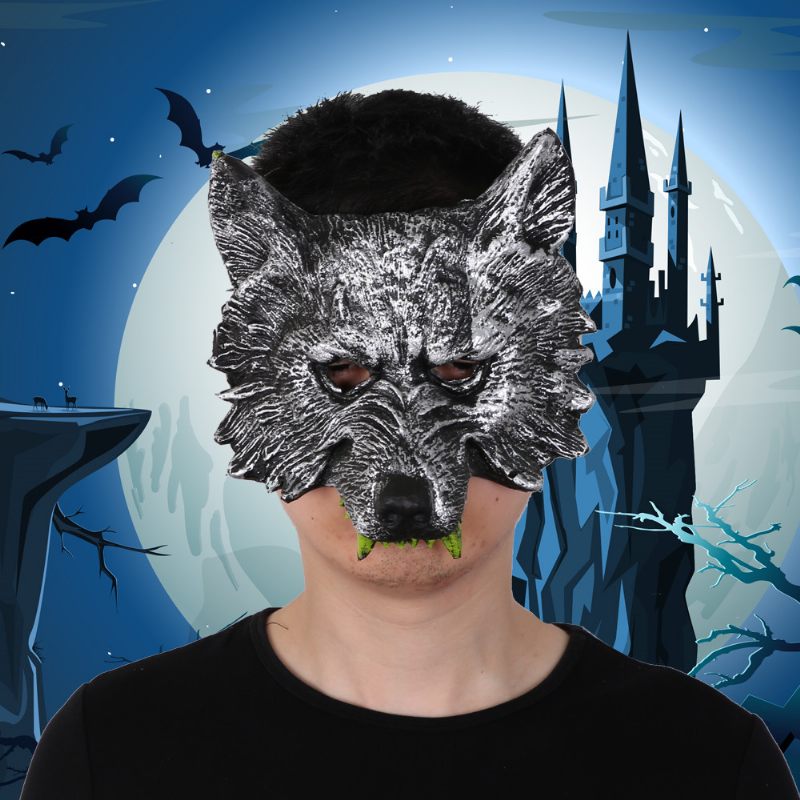 Halloween Vérfarkas Maszk Wolf Kesztyű Kombináció Konfiguráció Horror Devil Masquerade Kellékmaszk