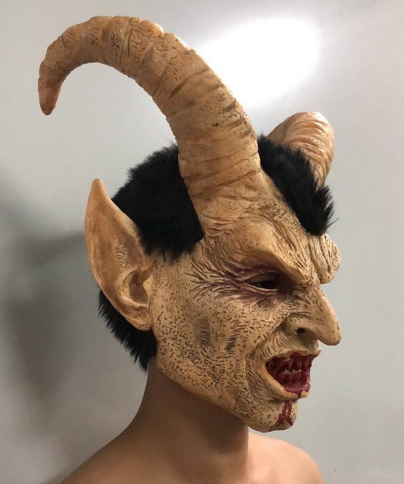 Ijesztő Maszk Démon Ördög Lucifer Horn Halloween Cosplay Fesztivál Party Kellékei