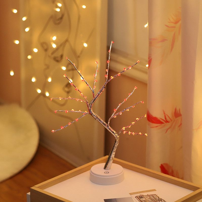 Led Tree Light Kreatív Ajándék Csillagok Hópehely Lámpás Rézhuzal Fénydekoráció Éjszakai Fény