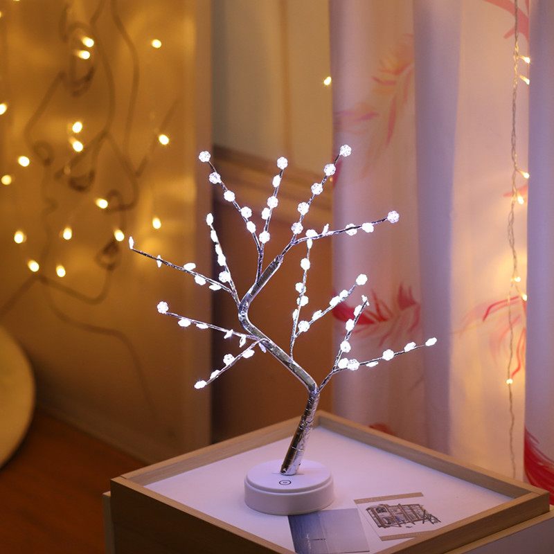 Led Tree Light Kreatív Ajándék Csillagok Hópehely Lámpás Rézhuzal Fénydekoráció Éjszakai Fény