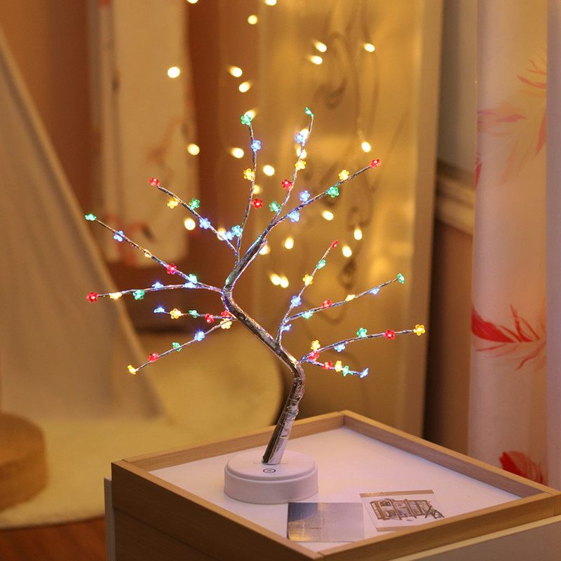 Led Tree Light Kreatív Ajándék Csillagok Hópehely Lámpás Rézhuzal Fénydekoráció Éjszakai Fény