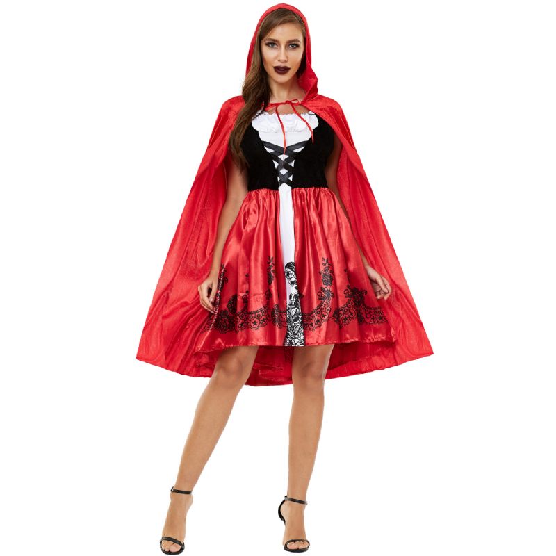 Női Halloween Cape Piroska Cosplay Szerepforma Vastagított S-3xl Plus