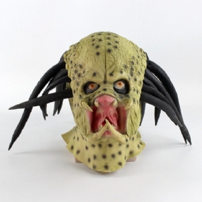 Predator Full Head Face Mask Sisak Felnőtt Cosplay Jelmez Kellék Halloween Színpadi Show Party Maszk