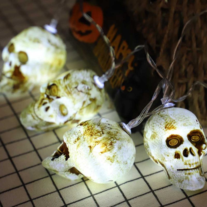 Skelton Led-es Lámpafüzérek A Halloween-napi Dekorációhoz Új Stílusú Skull Spirit Fesztivál Dekoratív Világítóláncok