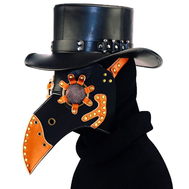 Steampunk Plague Doctor Madármaszk Hosszú Orrcsőr Pu Bőr Maszk Cosplayhez Halloween Karácsonyi Jelmez Kellékek