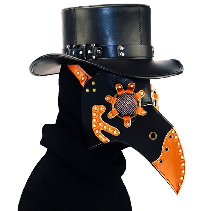 Steampunk Plague Doctor Madármaszk Hosszú Orrcsőr Pu Bőr Maszk Cosplayhez Halloween Karácsonyi Jelmez Kellékek