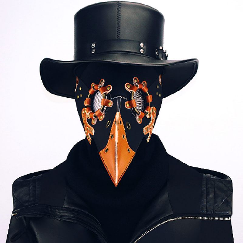 Steampunk Plague Doctor Madármaszk Hosszú Orrcsőr Pu Bőr Maszk Cosplayhez Halloween Karácsonyi Jelmez Kellékek