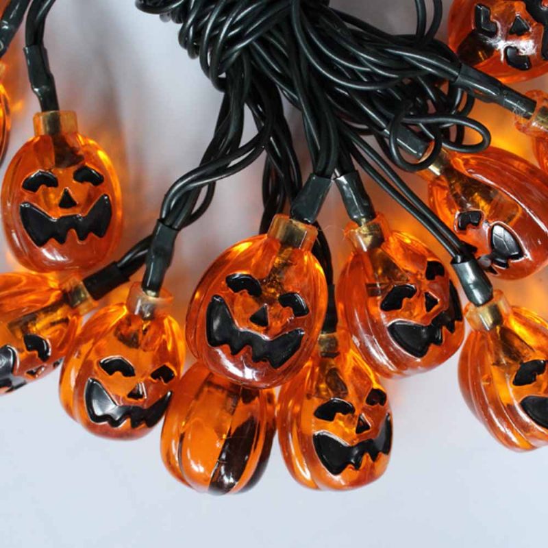 Sütőtök Led-füzér Lámpák Halloween Karácsonyi Dekorációjához Finom Szigetelésű Pvc-kábel Fesztivál Led Lámpakészlet Dekoratív Fényfüzér