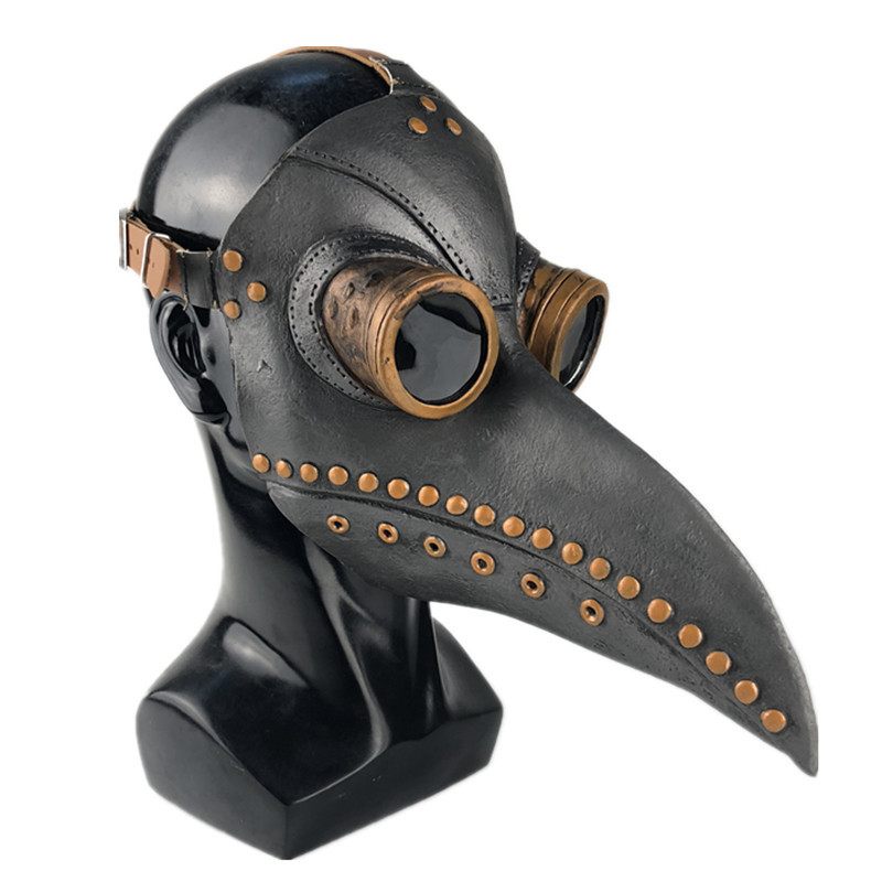 Vicces Középkori Steampunk Plague Doctor Madármaszk Latex Punk Cosplay Maszkok Csőr Felnőtt Halloween Esemény Kellékek