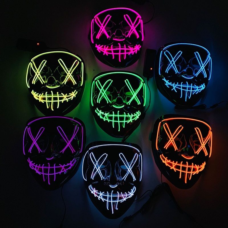 Világító Maszk Led Halloween Led Scary Mask For Festival Cosplay