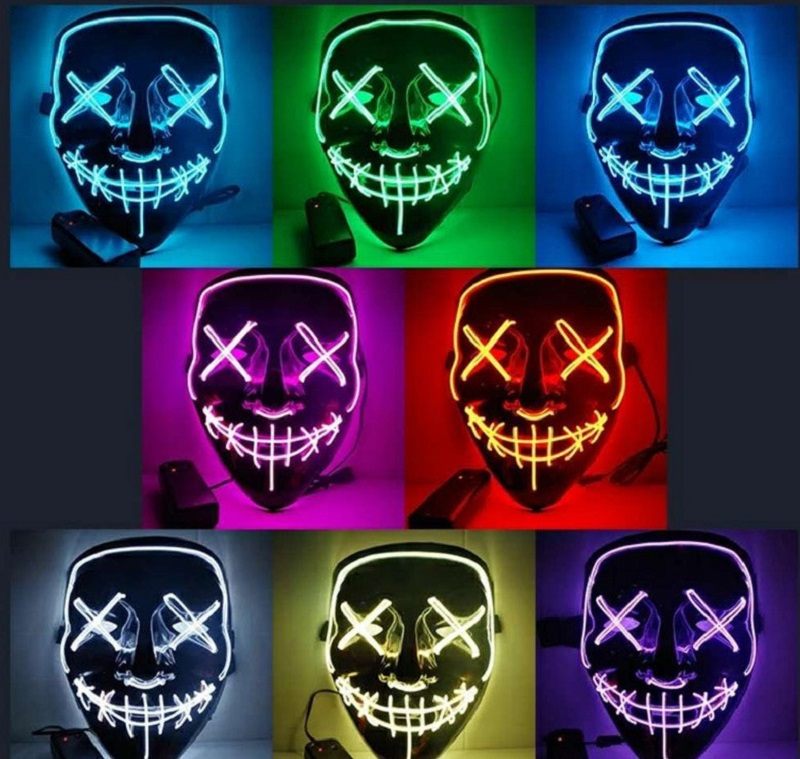 Világító Maszk Led Halloween Led Scary Mask For Festival Cosplay