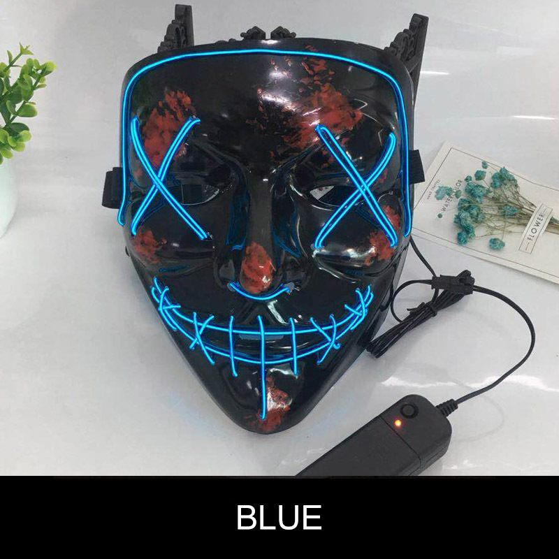 Világító Maszk Led Halloween Led Scary Mask For Festival Cosplay