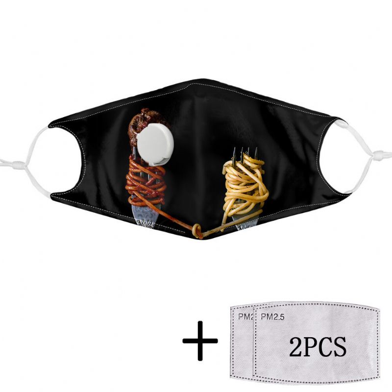 2db Pm2.5 Filter Food Mask Minta Porálló Maszk Légzőszelepes Maszkkal