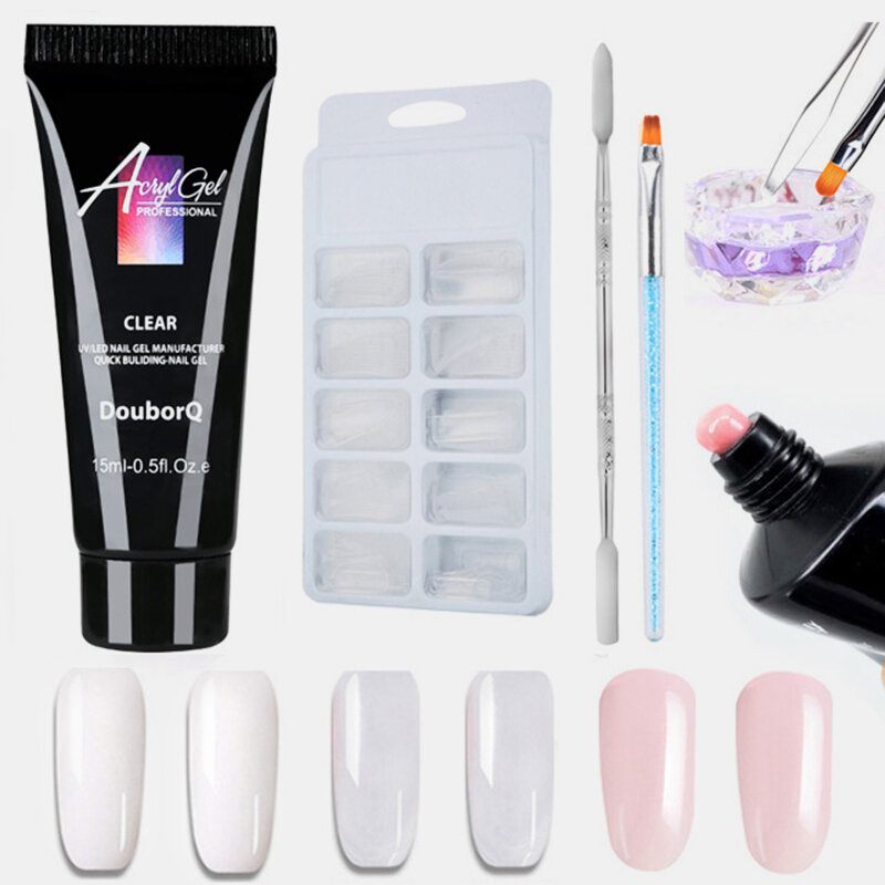 4 Db-os Jelly Gel Set Körömhosszabbításhoz Soak Off Quick Builder Crystal Gel Nail Art Gel Kit