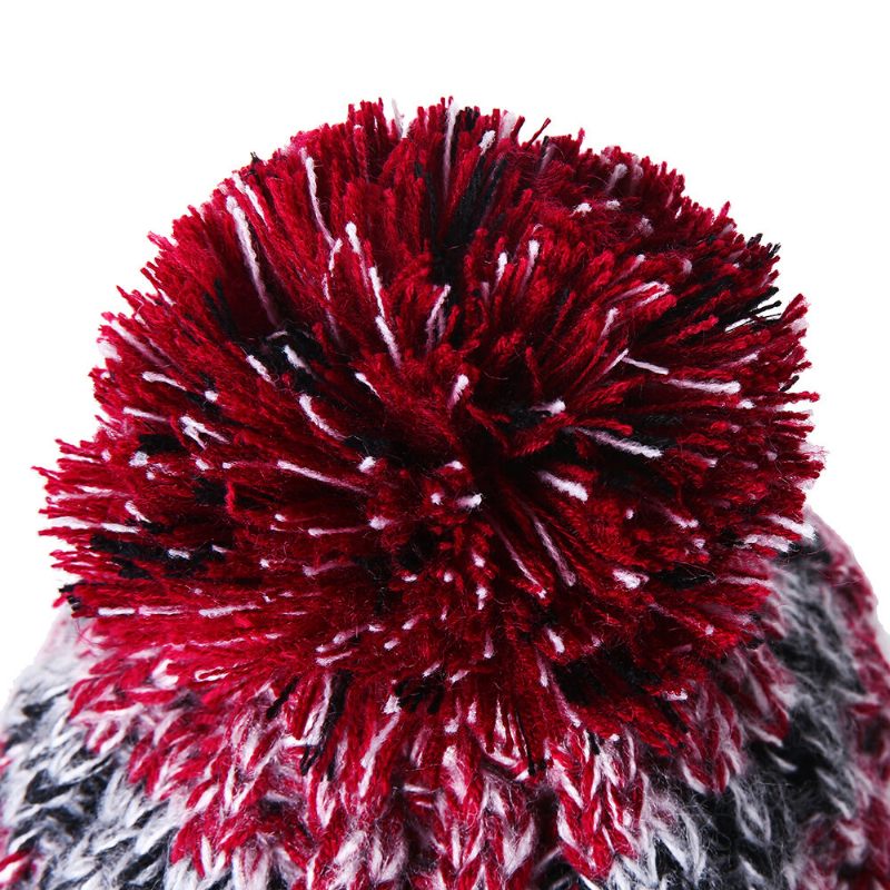 Női Téli Sapka Sálak Kesztyűk Szett Pamut Kint Pompon Kalapok Csíkos Vastag Beanie Gallér