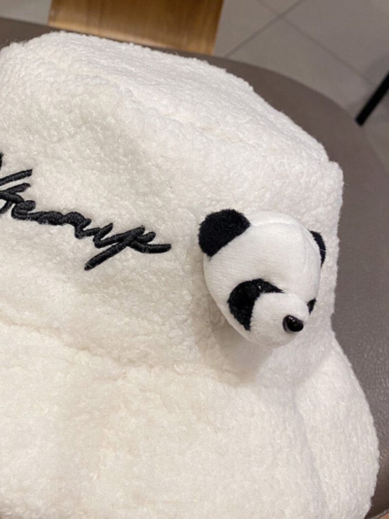 Téli Olimpia 2023. Peking Uniszex Plüssbetűs Hímzés Panda Babával Díszített Minden Meccsen Meleg Vödörsapka