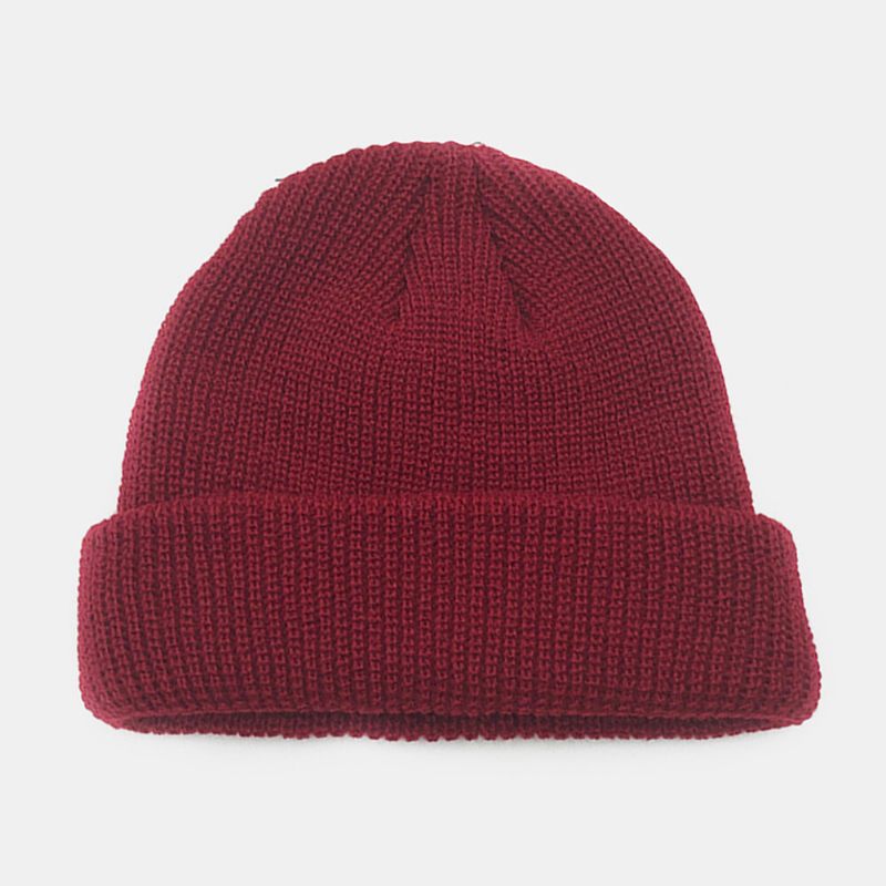 Uniszex Egyszínű Kötött Gyapjú Sapka Skull Cap Beanie Sapkák