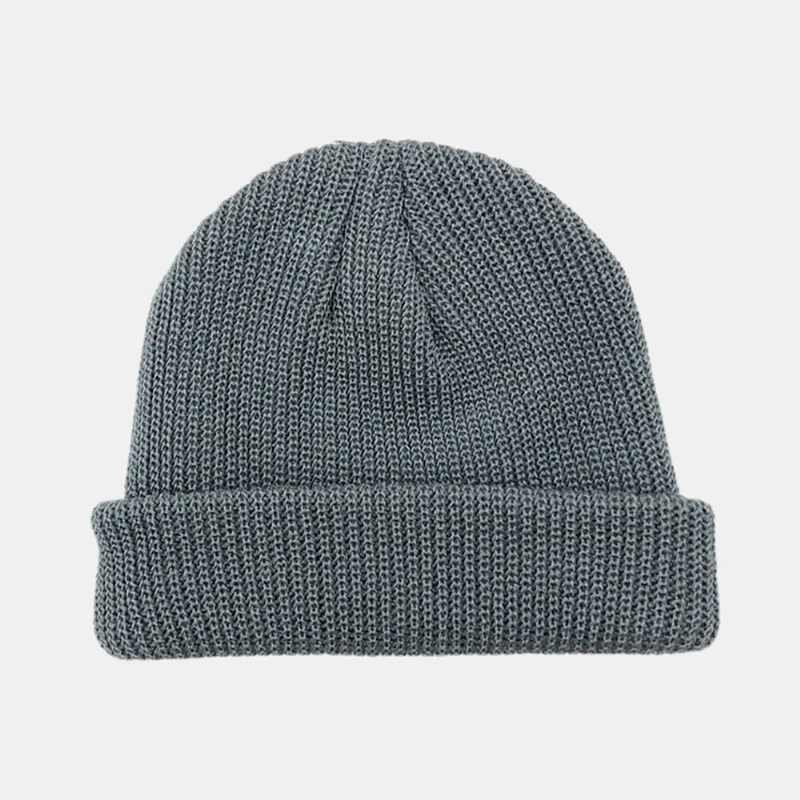 Uniszex Egyszínű Kötött Gyapjú Sapka Skull Cap Beanie Sapkák