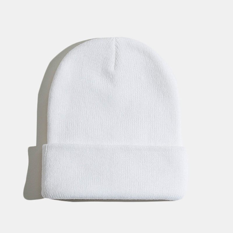 Uniszex Egyszínű Kötött Gyapjú Sapka Skull Cap Beanie Sapkák