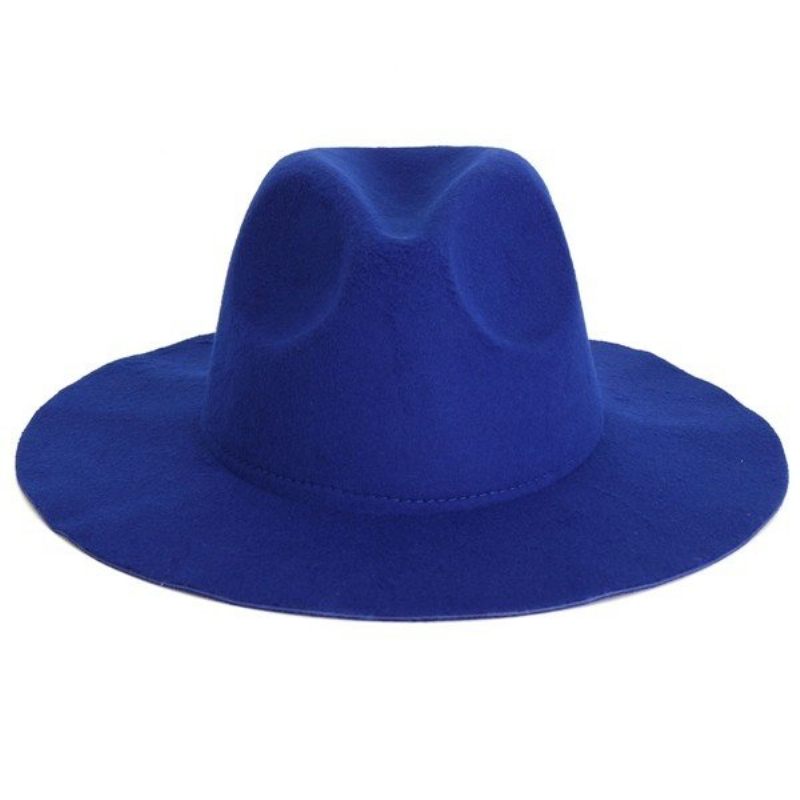 Vintage Női Gyapjú Bowler Trilby Sapka Széles Karimájú Szalag Fedora Jazz Hat