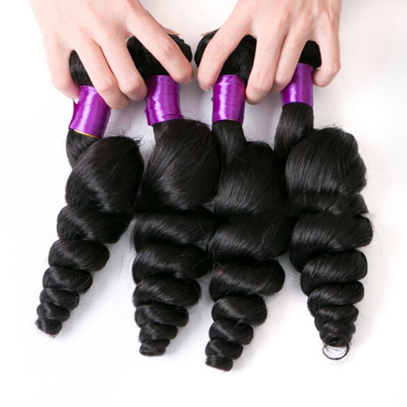 1 Csomag Brazilian Loose Wave Virgin Hiar Weave Természetes Fekete Emberi Hajhosszabbítás