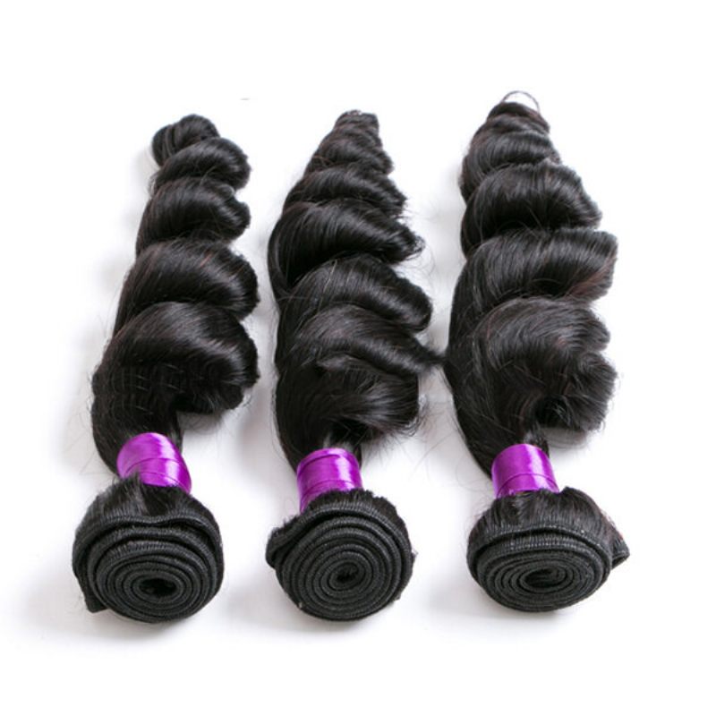 1 Csomag Brazilian Loose Wave Virgin Hiar Weave Természetes Fekete Emberi Hajhosszabbítás