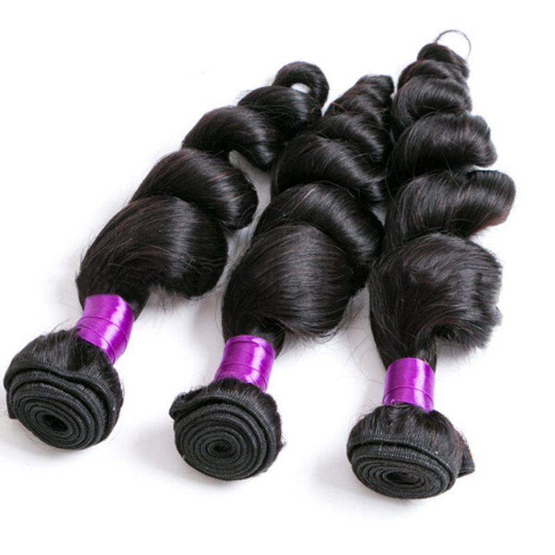 1 Csomag Brazilian Loose Wave Virgin Hiar Weave Természetes Fekete Emberi Hajhosszabbítás