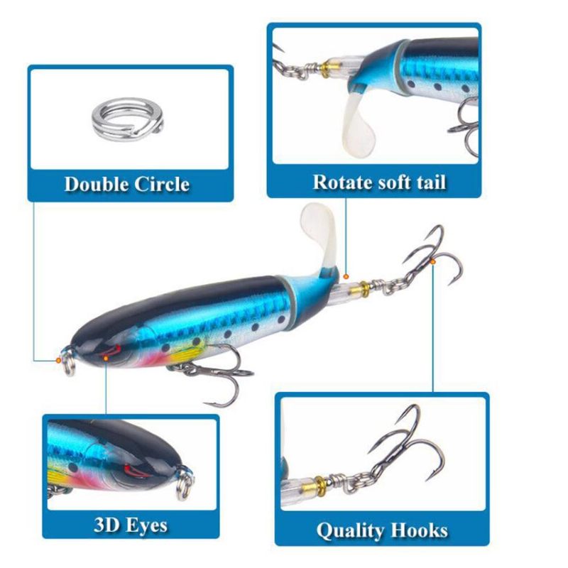 Mock Fish Model Hard Minnow Horgászcsalik Propellerrel Finom Fishing Crank Csali Jigging Bass